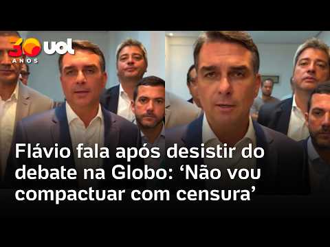 Flávio Bolsonaro fala após desistir do debate da Globo: ‘Não vou compactuar com censura’