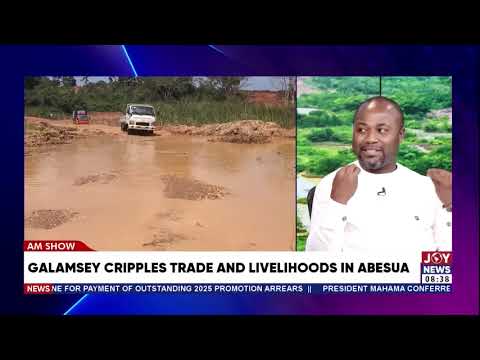 Abesua Under Siege: Galamsey Cuts Off Main Road and Bridge, Cripples Trade