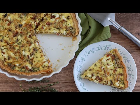 Bacon, Onion, and Goat Cheese Quiche Recipe