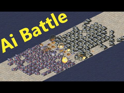 Perfect Ai Battle  🎮  Grizzly vs Tesla - 100 vs 100 🎮 Red Alert 2