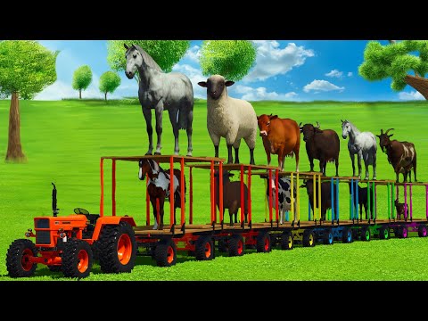 MASSIVE CONVOY TRANSPORT WITH HORSES, SHEEPS, BUFFALO, COWS, GOATS & TRACTORS - FS25