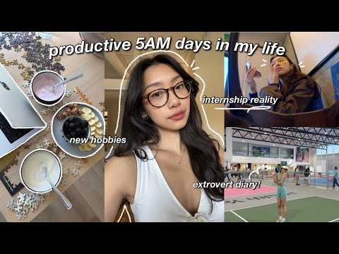 5AM morning routine 🍵 productive (intern) days in my life, being an extrovert & attending events
