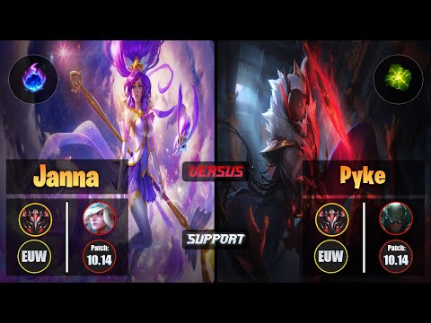 GrandMaster JANNA [Arcane Comet] (Support) VS  PYKE - Grandmaster EUW Patch 10.14