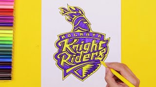 How to draw KKR (Kolkata Knight Riders) Logo