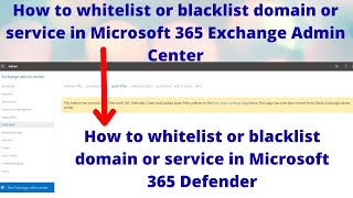 How to whitelist or blacklist domain or service in Microsoft 365 Exchange Admin Center