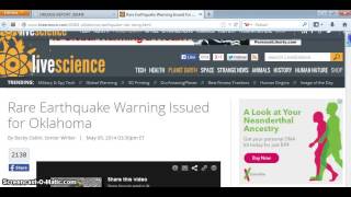 "RARE EARTHQUAKE WARNING ISSUED FOR OKLAHOMA"