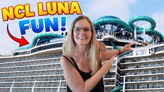 NCL Luna Cruise Ship FUN THINGS TO DO! Aqua Coaster | Mini Golf  | Glow | The Drop