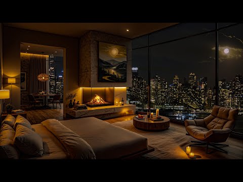 Mellow Jazz Playlist To Emotional Healing   - Soft Jazz & Relaxing Fireplace Sound In A Cozy Bedroom