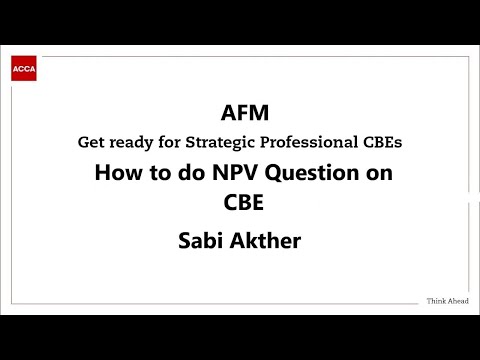 AFM CBE Net Present Value (NPV) Question