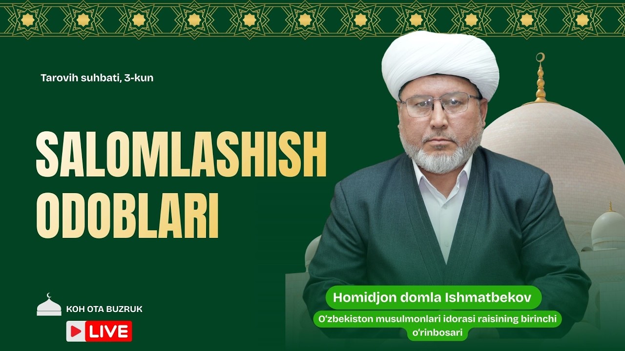 JONLI: Salomlashish odoblari, Tarovih suhbati, 3-kun 20.02.2026