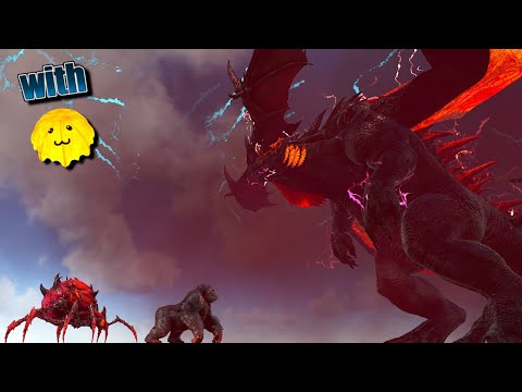 Broodmother & Megapithecus with SCP-999 vs. Scarlet King | ARK Kaiju Battle 🦎