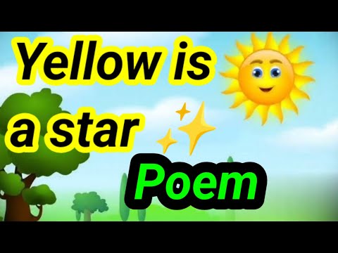 Yellow is a star poem, Yellow is a Sun l Nursery Rhymes l rhymes for kids l Yellow song