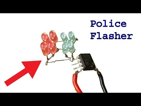 How to make Police flasher light, diy Led flasher Video