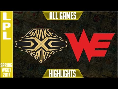 Snake Esports vs Team WE Highlights All Games - LPL Week 4 Day 1 Spring 2017 - SS vs WE All Games