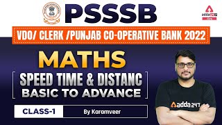 PSSSB VDO, Punjab Cooperative Bank, Clerk 2022 | Maths Classes | Speed Time & Distance #1