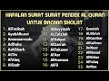 -Hafalan surat surat pendek Al Quran untuk bacaan sholat
