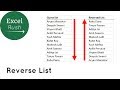 How to Reverse or flip data range in Excel