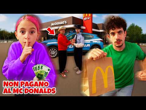 GIORGIA E STEFANO SCAPPANO PERCHÉ NON PAGANO IL CONTO AL MC DONALD'S E PAPÀ SALVO VIENE ARRESTATO!