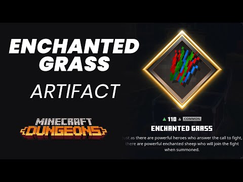 Enchanted Grass Artifact in Minecraft Dungeons (Cow Level Item)