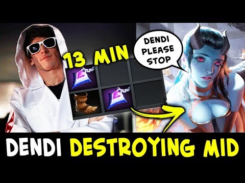 Dendi Invoker DESTROYING mid — 13 min NO ITEMS Queen of Pain