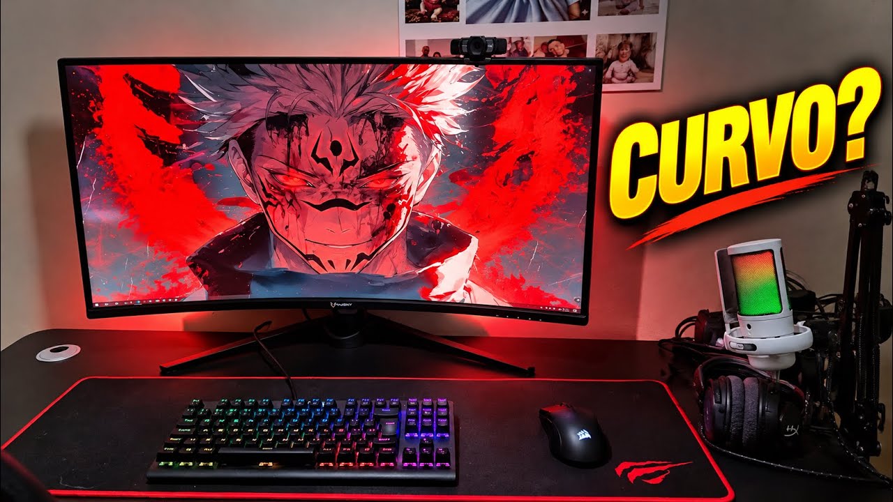 Miniatura da avaliação em vídeo de Monitor Gamer Curvo PCYES O-Creed O23C 23,8 Polegadas