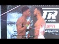 SHAKUR STEVENSON TAUNTS CHRISTOPHER DIAZ DURING WEIGH IN FACE OFF - DIAZ RESPONDS!