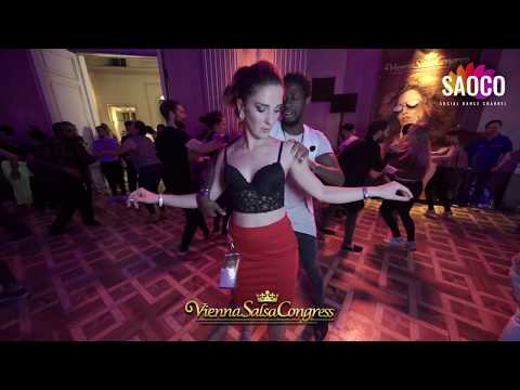 Tamba Salsaché Hissirou and Sabina Duvelek Salsa Dancing at Vienna Salsa Congress 2019, Fri 06.12.19