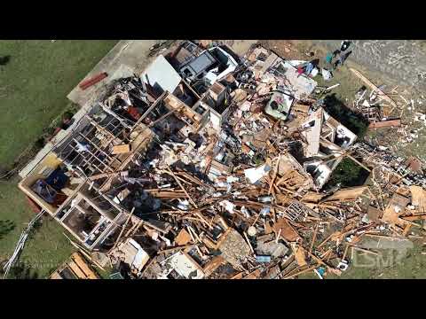 11-05-2022 Simms, TX - Destroyed Homes - Stripped Trees - High Tension Lines Downed  - Drone