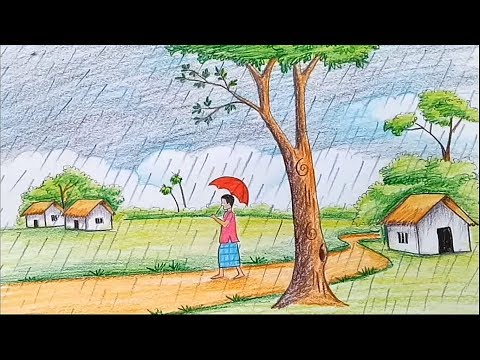 Rainy Season Scenery Drawing : r/learnart-saigonsouth.com.vn