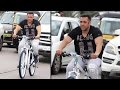 Salman Khan Caught Cycling At Bandra Worli Sea Link