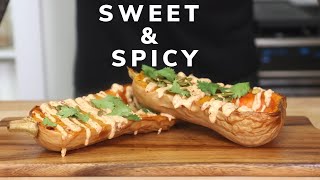 Roasted Butternut Squash with Chipotle Cream