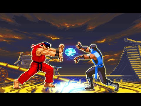 SUB ZERO VS RYU ICE POWER! THE COLDEST FIGHT IN HISTORY!