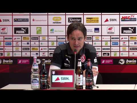 34. Spieltag 2020/21: SG Dynamo Dresden - Hallescher FC | Pressekonferenz vor dem Spiel