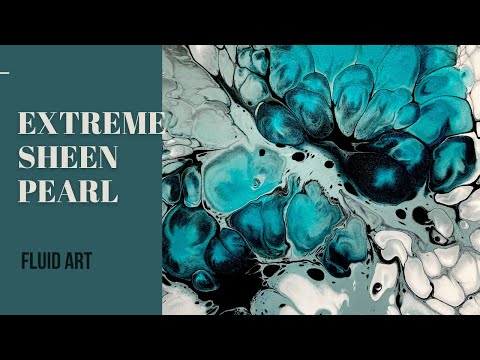 Acrylic pouring abstract art, Extreme Sheen Pearl Pour. Incredible pearl cells without silicone