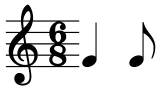 Sight Rhythm: Quarter Note - Eighth Note (Crotchet - Quaver) in 6/8 Time Signature