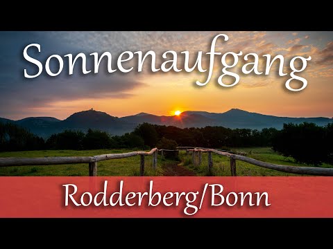 Sonnenaufgang fotografieren - Rodderberg mit Blick auf Bonn, Bad Godesberg und das Siebengebirge