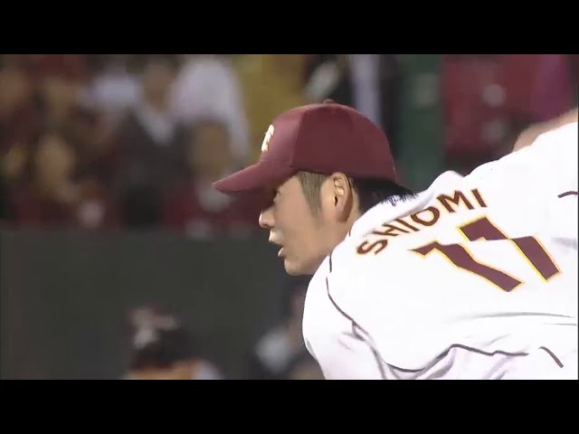 【5回表】ピンチ脱出にガッツポーズ!! イーグルス・塩見 連打でピンチ招くも2者連続三振 2015/6/9 E-DB