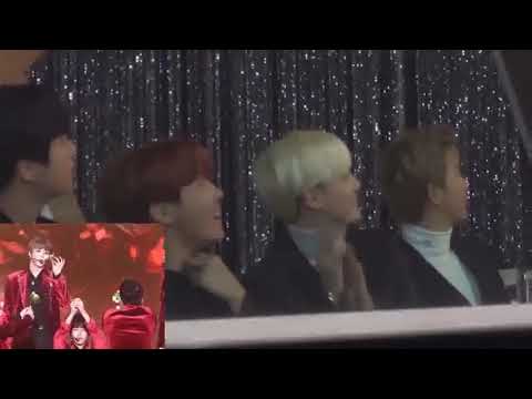 BTS reaction to WANNA ONE (Golden Disc Awards 180118)