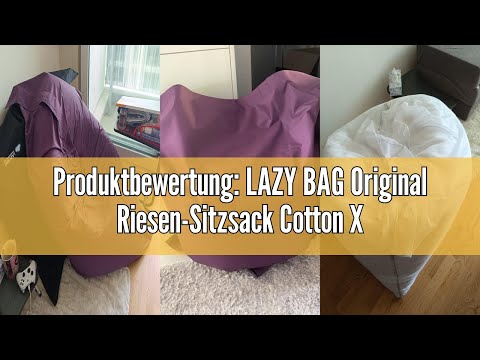 Produktbewertung: LAZY BAG Original Riesen-Sitzsack Cotton XXL 180x140cm mit 400L | hautfreundliches