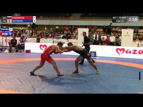 GOLD FS - 79 kg: M. RAMAZANOV (RUS) v. D. KHUTSISHVILI (GEO)