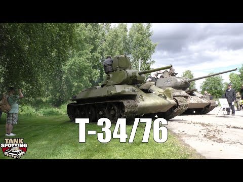 T-34/76 Tank Reversing Into Forest - Armoured Division 75th Anniversary