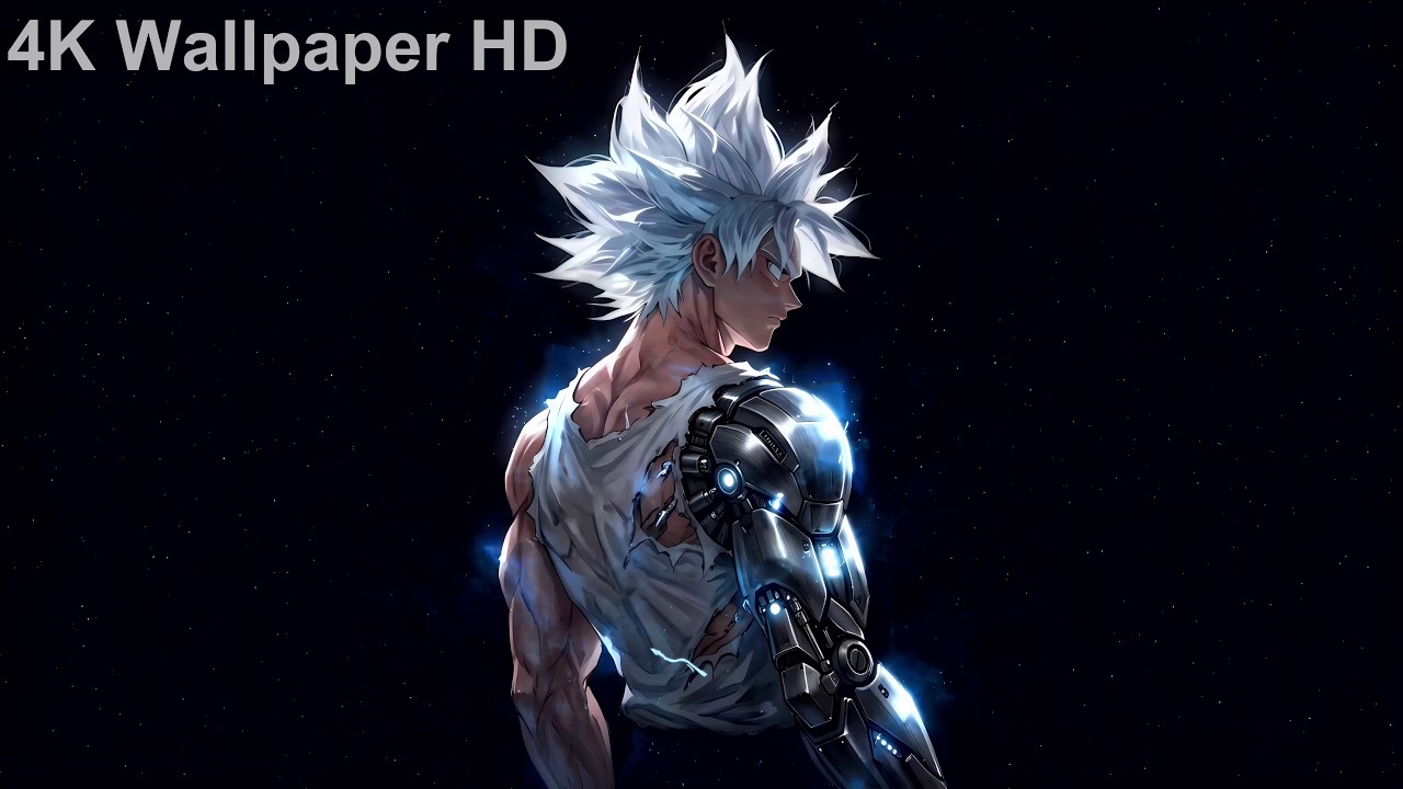 Goku Ultra Instinct Cyber Form ⚡💙🤖 | Anime Live Wallpaper 4K Ultra HD