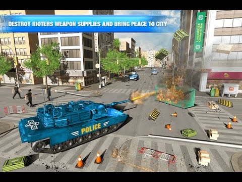 Army Tank in boat -US Police Robot Transportation Simulator Game
