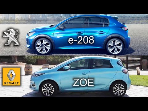 2020 Renault ZOE vs Peugeot e-208, Peugeot vs Renault, e-208 vs ZOE - visual compare