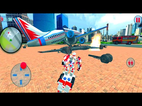 Ambulance Robot City Rescue Game | Fying robot | Emergency Driver simulator | android gameplay