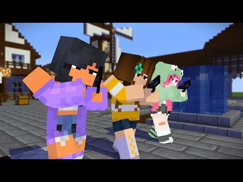 MONSTER SCHOOL : FIRST MEET MAD GIRLS APHMAU, MACNCHEESEP1Z, TURTLE GIRL- MINECRAFT ANIMATION
