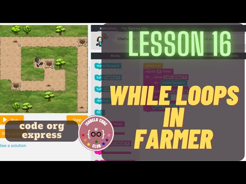 code org Express Course Lesson 16 While Loops in Farmer