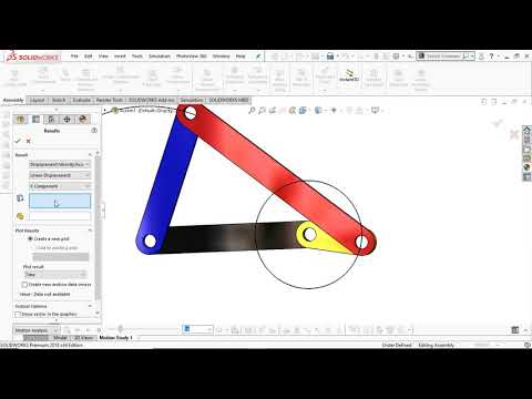 Solidworks Tutorial: Four Bar Linkage Mechanism | Animation | Motion Analysis