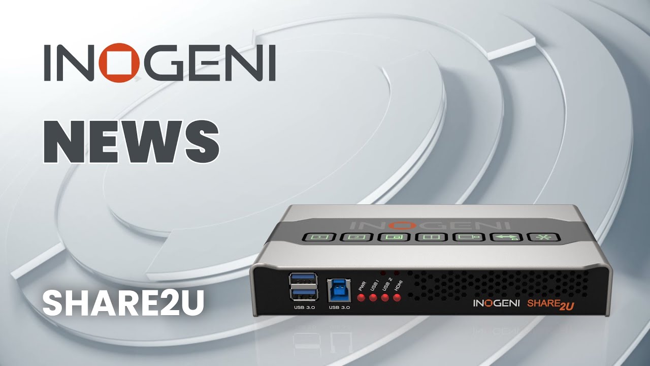 Neil Fluester showcase the SHARE2U - Dual USB/HDMI Video mixer in a Midwich UK videoconference room
