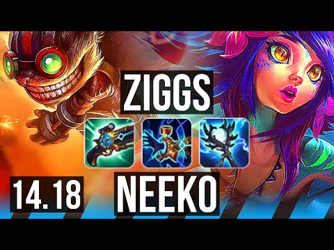 ZIGGS vs NEEKO (MID) | 8/1/9, 600+ games | NA Challenger | 14.18